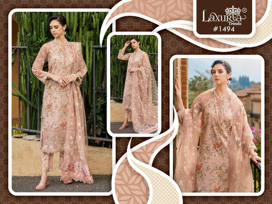 1494 Pink Laxuria Trendz Embroidery Pakistani Readymade Suits