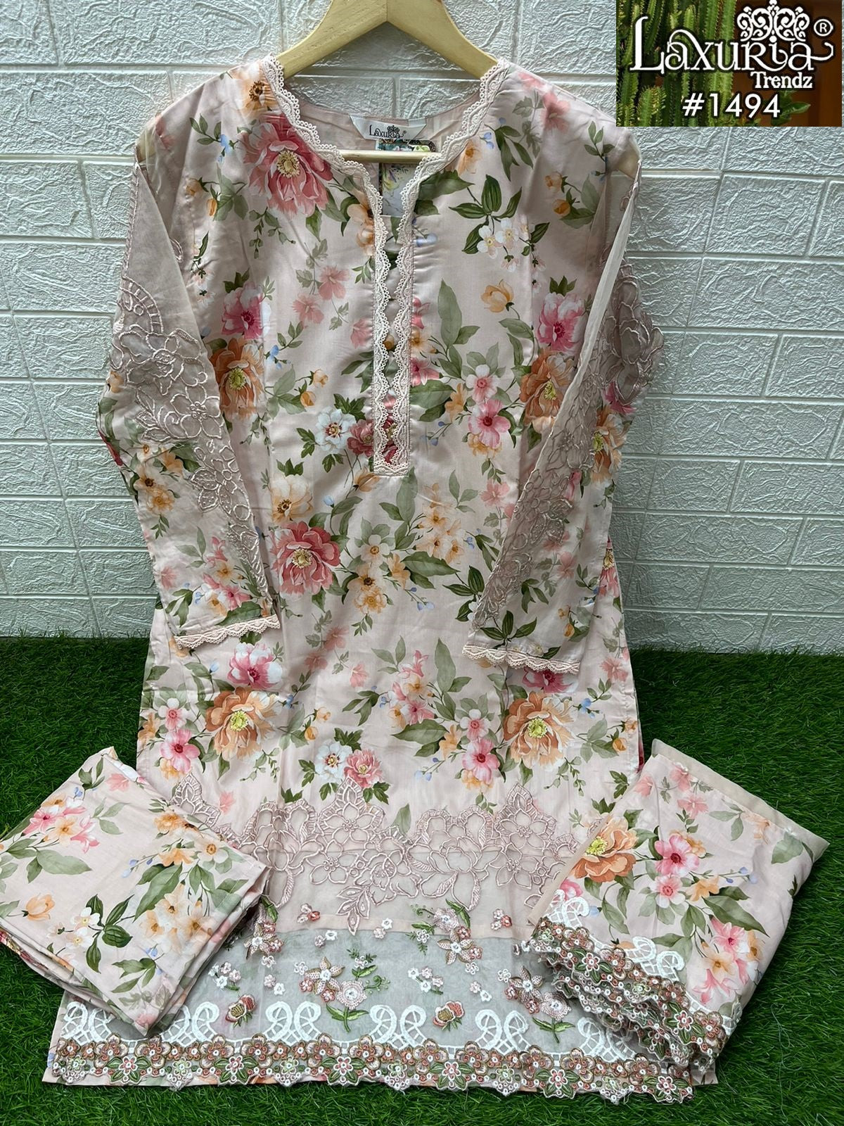 1494 Pink Laxuria Trendz Embroidery Pakistani Readymade Suits