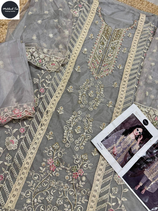 1496-D Mehboob Tex Organza Pakistani Salwar Suits