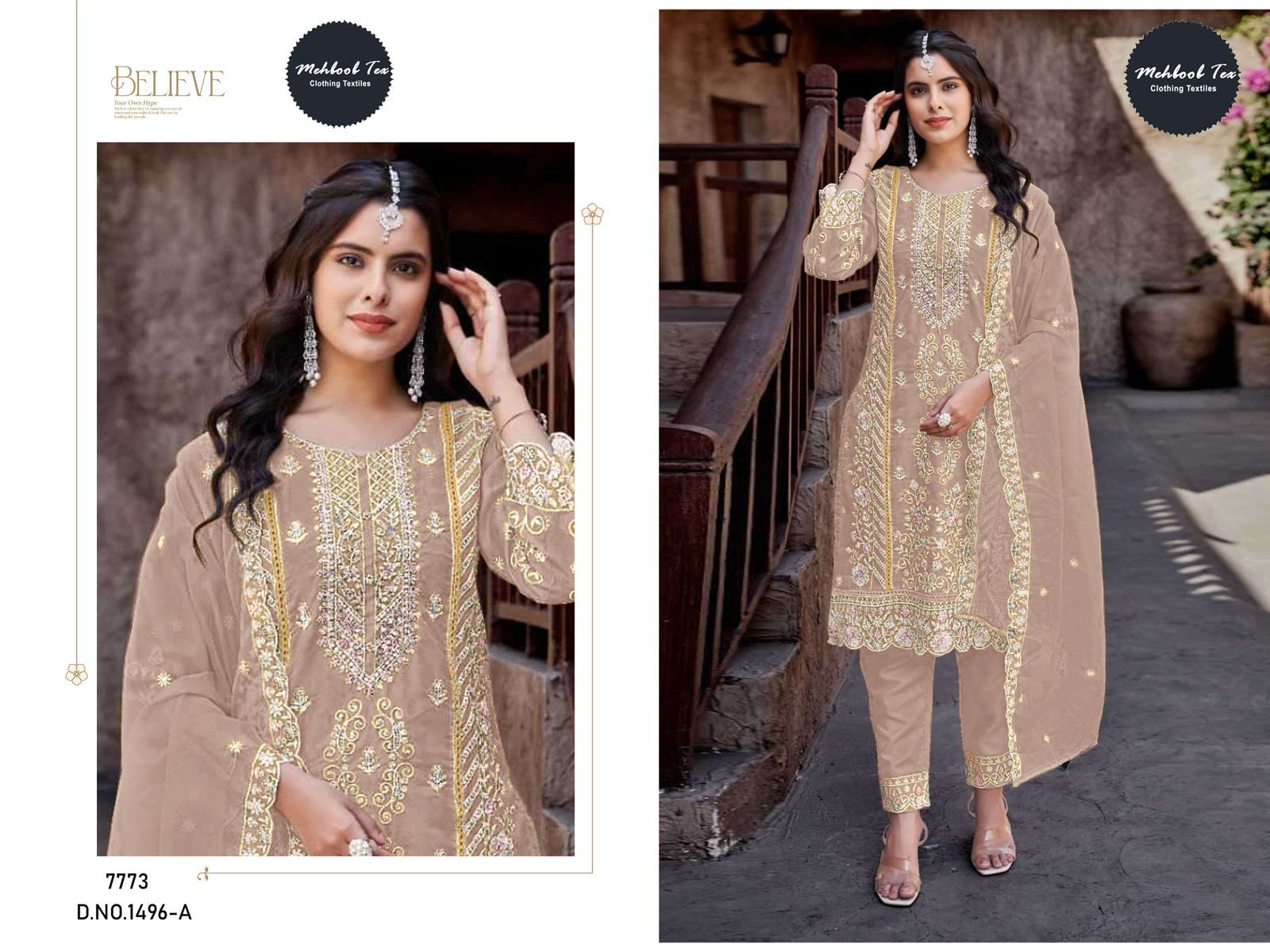 1496A Mehboob Tex Handwork Pakistani Salwar Suits
