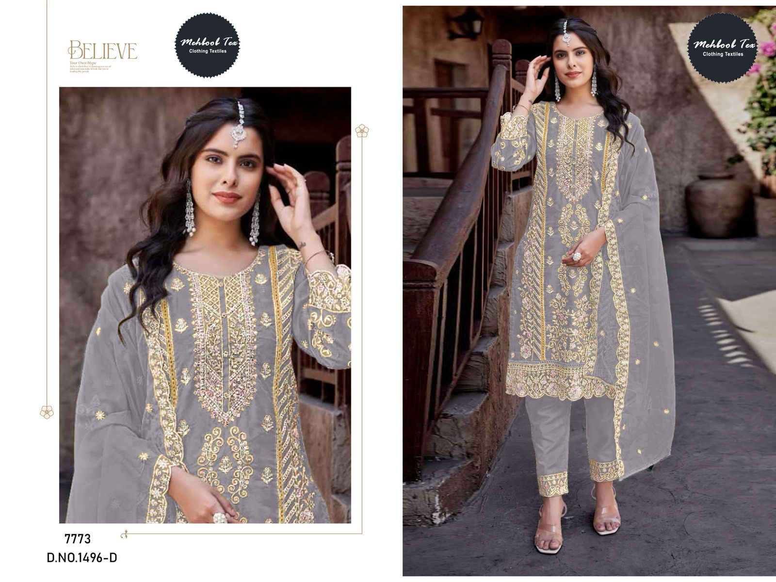 1496D Mehboob Tex Handwork Pakistani Salwar Suits