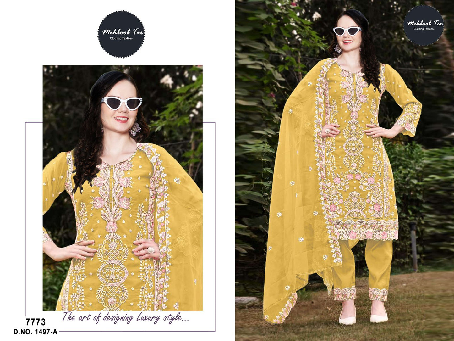 1497A Mehboob Tex Hand Work Pakistani Salwar Suits