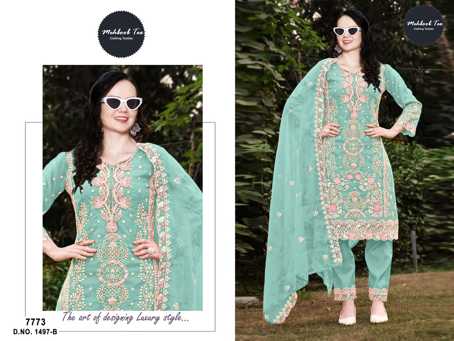 1497B Mehboob Tex Hand Work Pakistani Salwar Suits