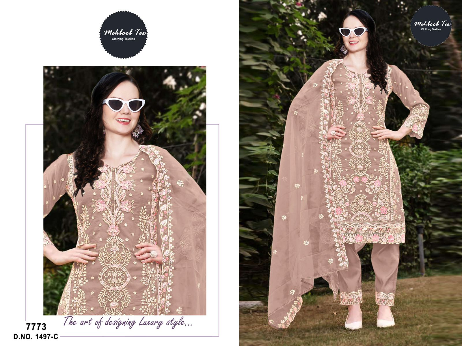 1497C Mehboob Tex Hand Work Pakistani Salwar Suits