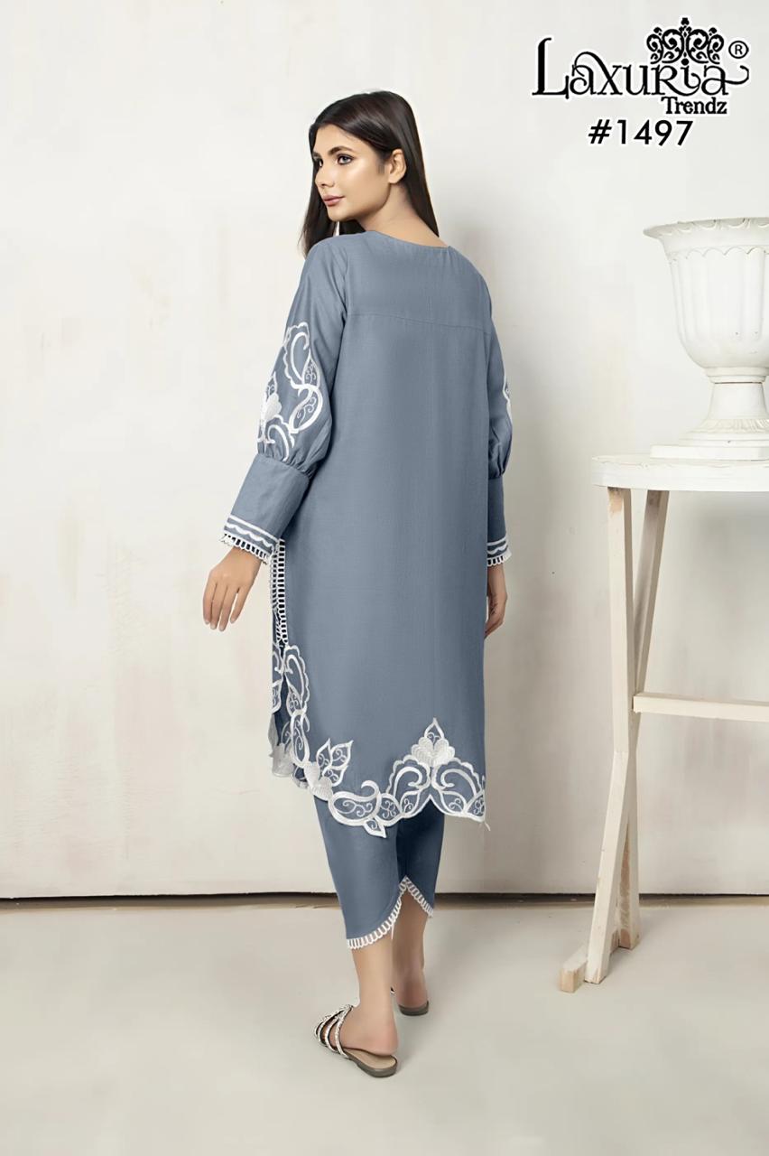 1497 Grey Laxuria Trendz Jam Satin Co Ord Set