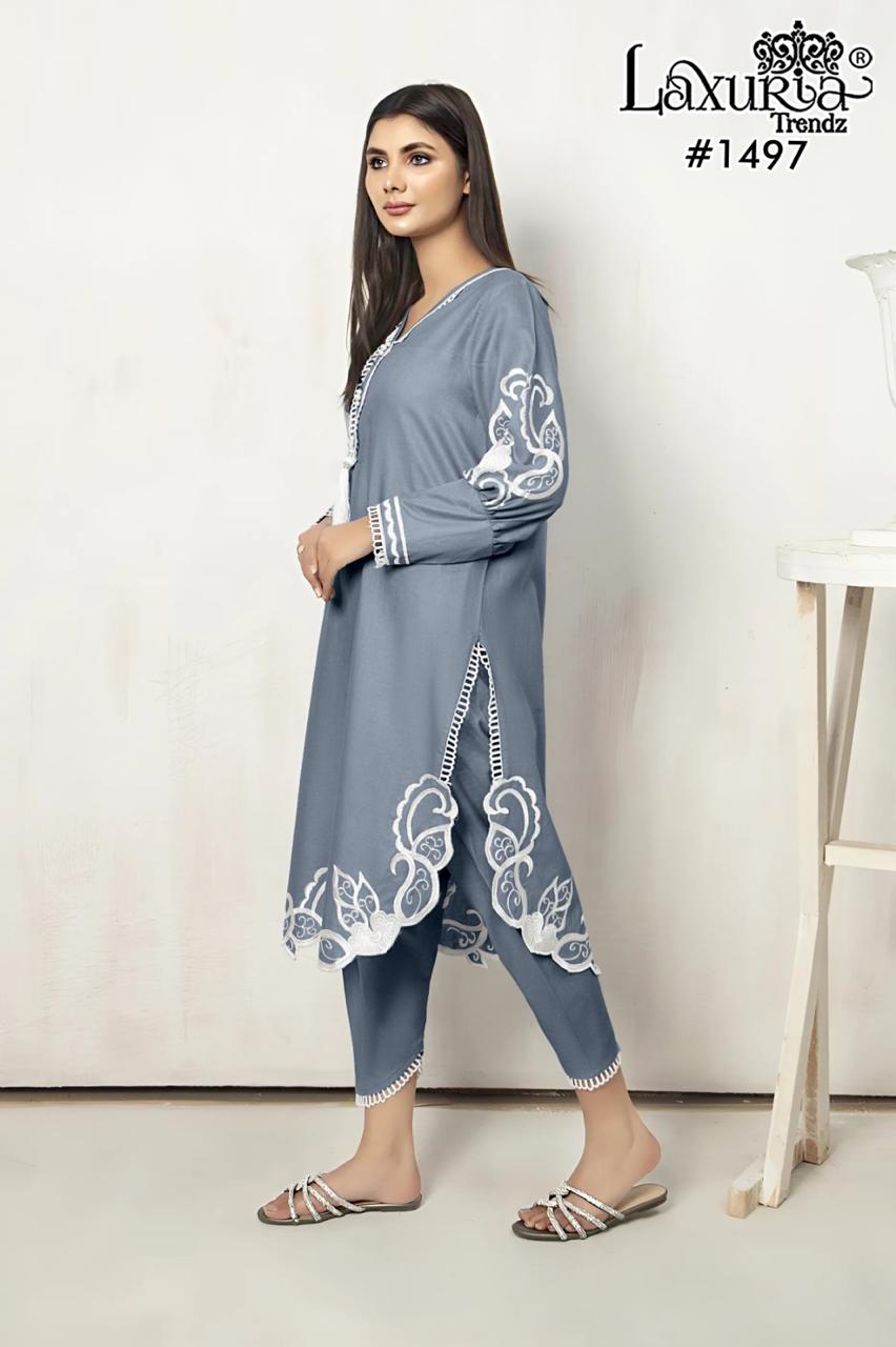 1497 Grey Laxuria Trendz Jam Satin Co Ord Set