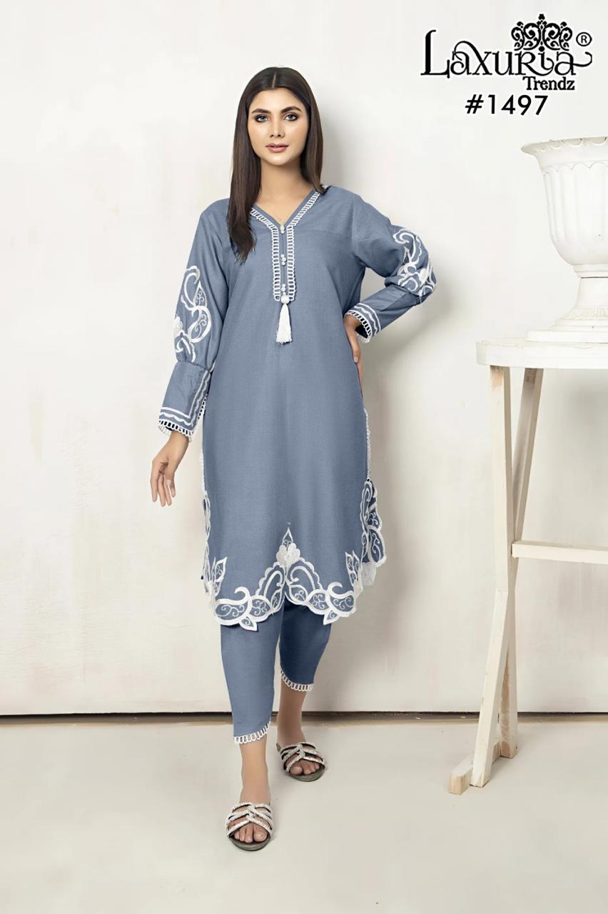 1497 Grey Laxuria Trendz Jam Satin Co Ord Set