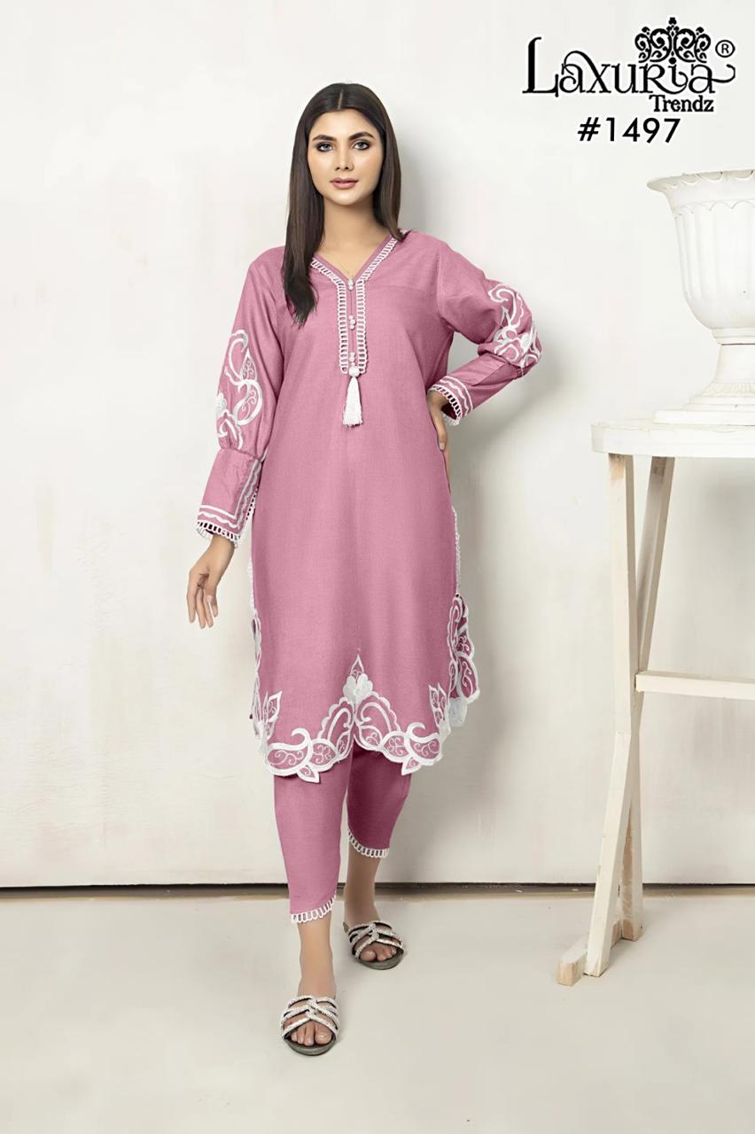 1497 Pink Laxuria Trendz Jam Satin Co Ord Set