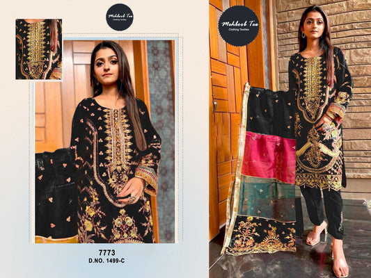1499-C Mehboob Tex Organza Pakistani Salwar Suits