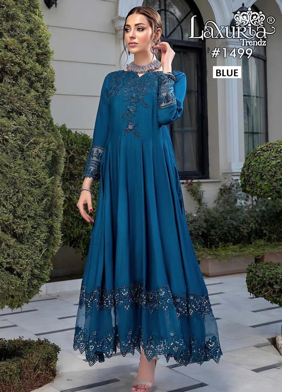1499 Blue Laxuria Trendz Rangoli Silk Pakistani Readymade Suits