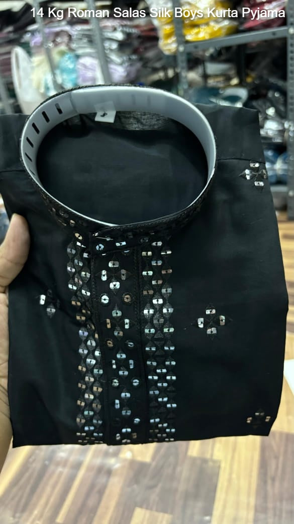 14 Kg Roman Salas Silk Boys Kurta Pyjama