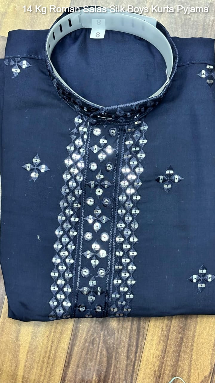 14 Kg Roman Salas Silk Boys Kurta Pyjama
