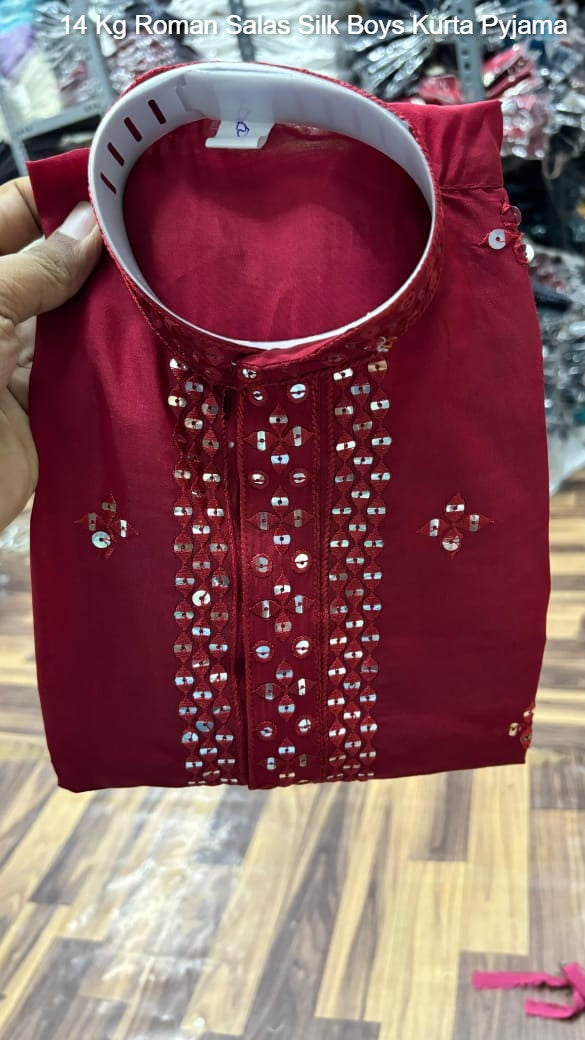 14 Kg Roman Salas Silk Boys Kurta Pyjama
