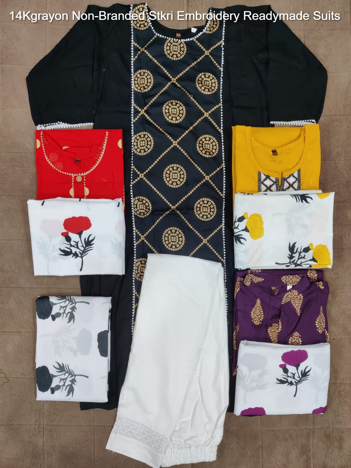 14Kgrayon Non-Branded Stkri Embroidery Readymade Suits