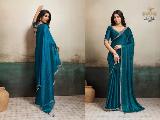 15001 Coral Suma Designer Fendy Chiffon Sarees