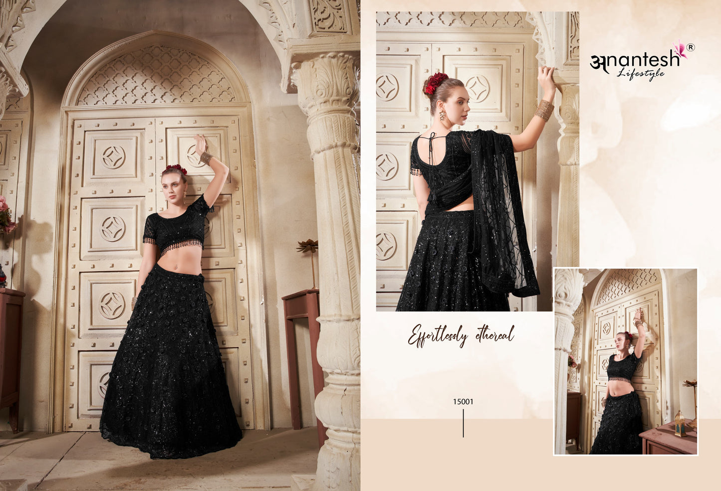 15001 Women In Black Anantesh Premium Net Readymade Lehenga Choli