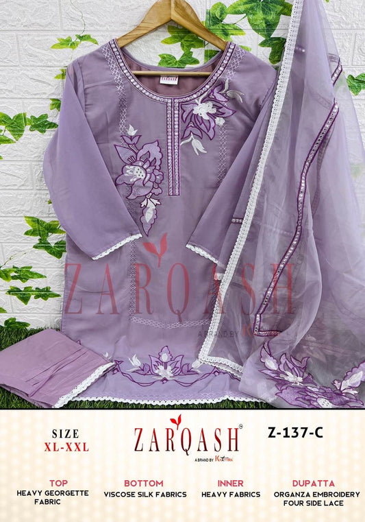 Z-137-C Zarqash Pakistani Readymade Suits