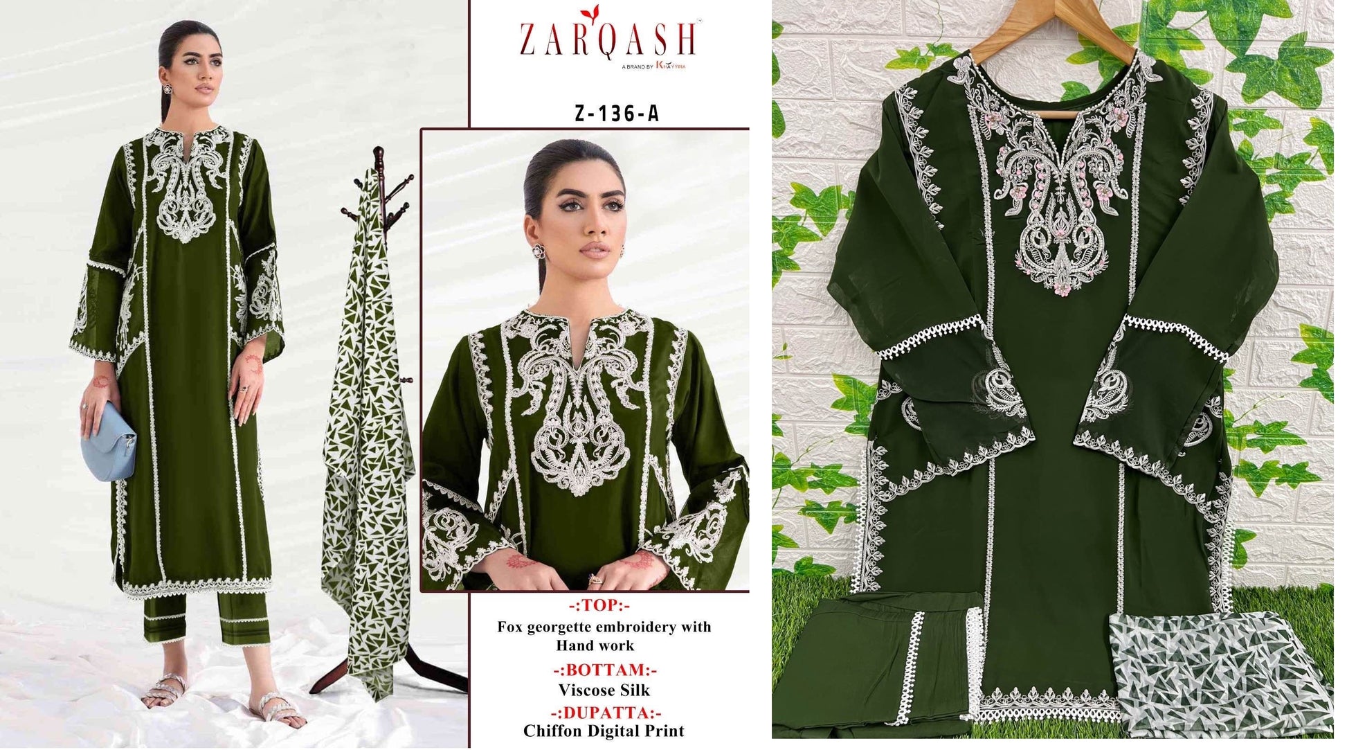 Z-136-A Zarqash Pakistani Readymade Suits