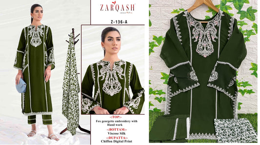 Z-136-A Zarqash Pakistani Readymade Suits