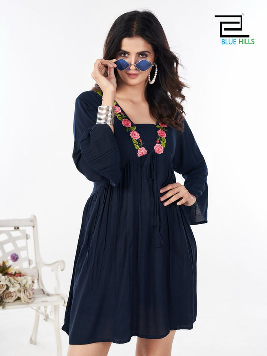 1503 Bluehills Emroidery Women Top