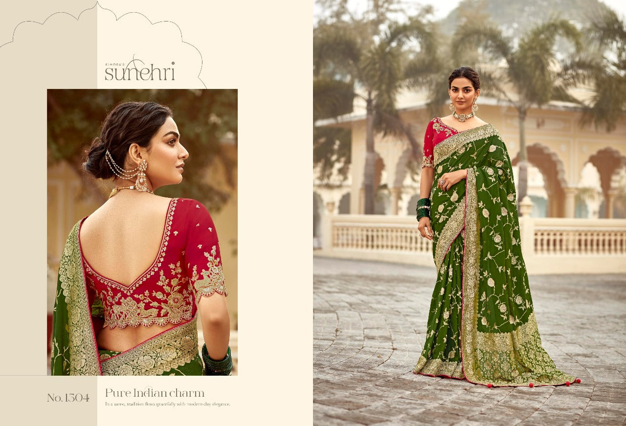 1504 Rang Mahal Sunehri Fancy Sarees