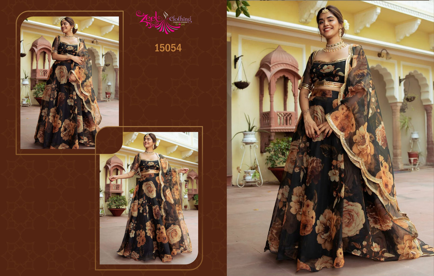 15054 Vol 3 Zeel Organza Lehenga Choli