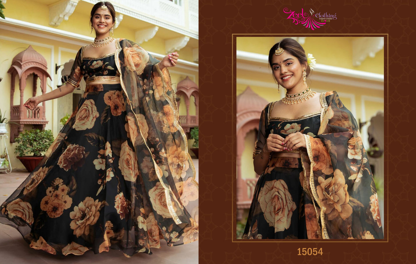 15054 Vol 3 Zeel Organza Lehenga Choli