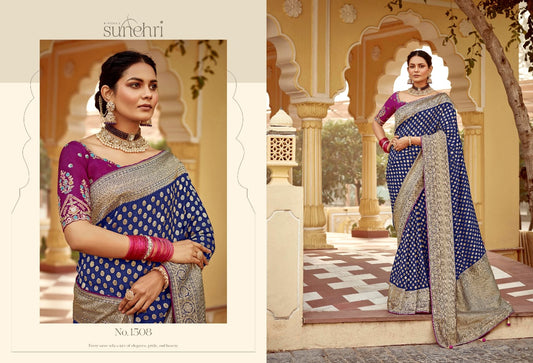 1508 Rang Mahal Sunehri Fancy Sarees