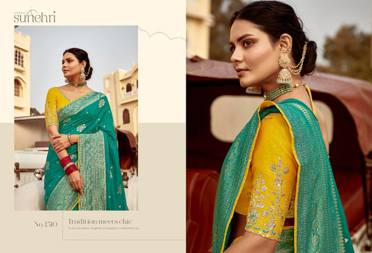 1510 Rang Mahal Sunehri Fancy Sarees