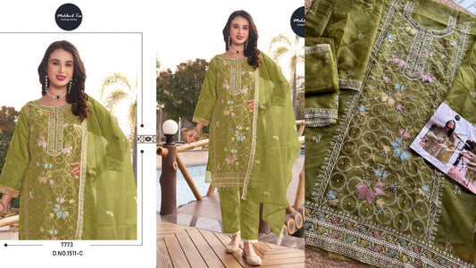 1511-C Mehboob Tex Organza Pakistani Salwar Suits