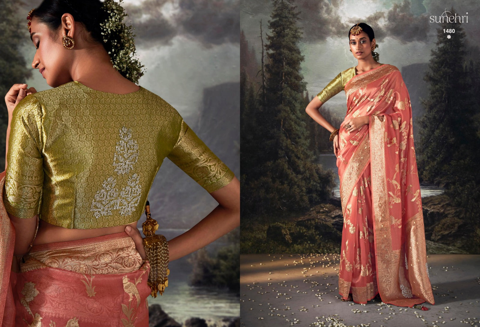 1480 Raat Rani Sunehri Sarees