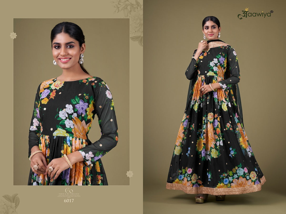 6017 Floral Vol 1 Aawiya Readymade Suits