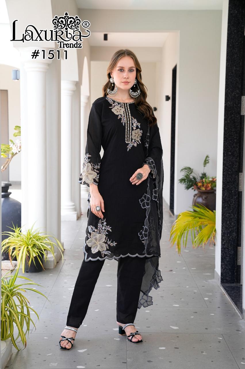 1511 Black Laxuria Trendz Vichitra Pakistani Readymade Suits