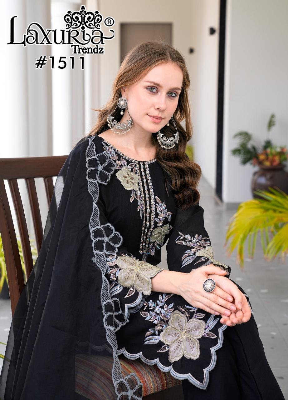 1511 Black Laxuria Trendz Vichitra Pakistani Readymade Suits