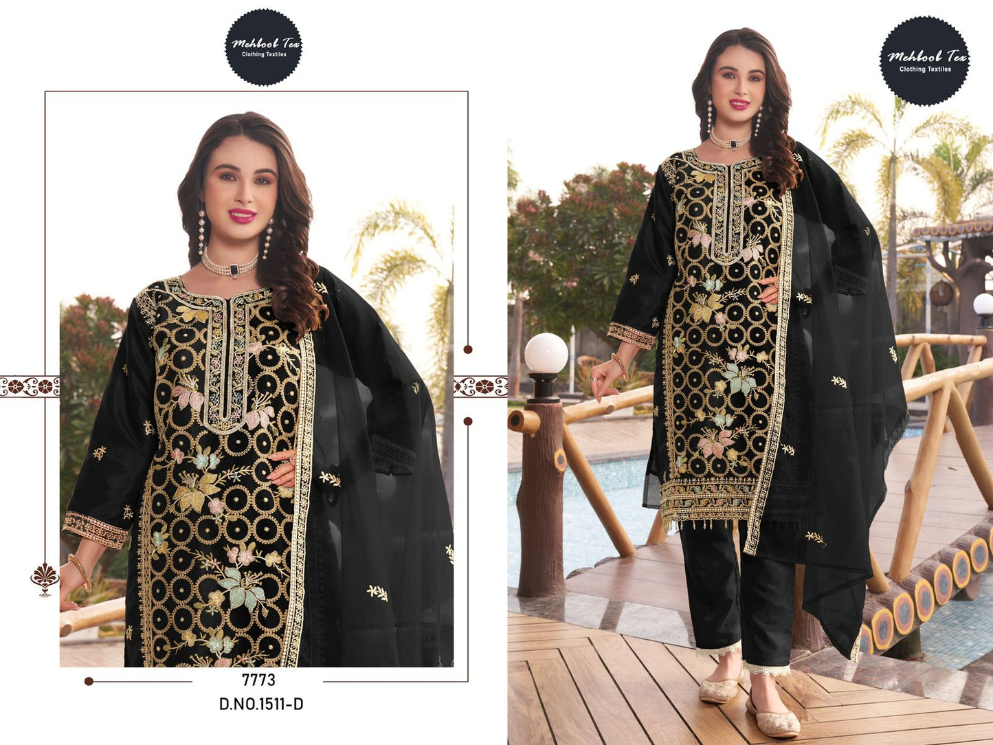 1511D Mehboob Tex Jarkan Pakistani Salwar Suits