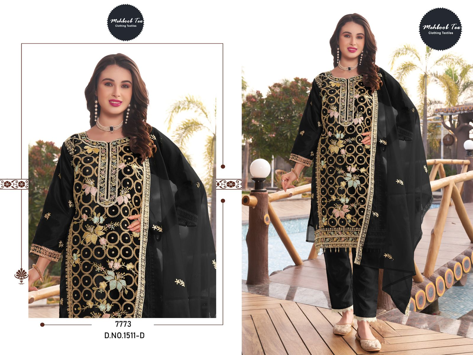 1511D Mehboob Tex Jarkan Pakistani Salwar Suits