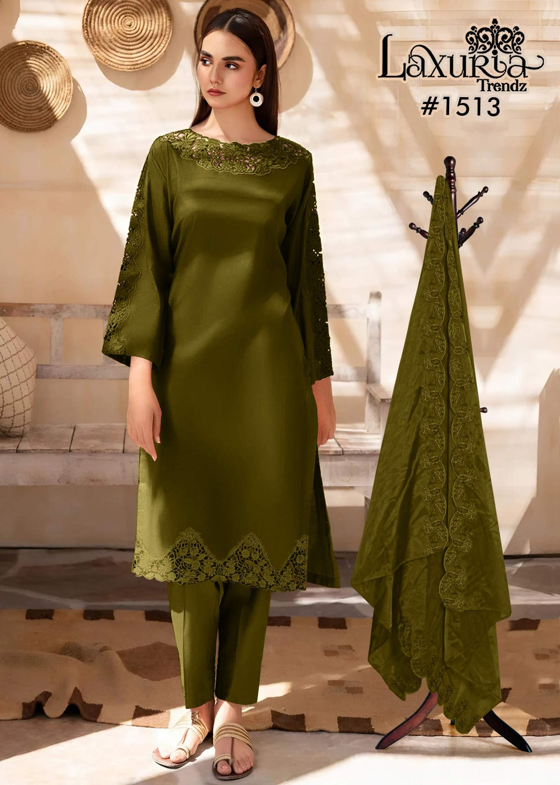 1513 Mehndi Laxuria Trendz Rangila Silk Pakistani Readymade Suits