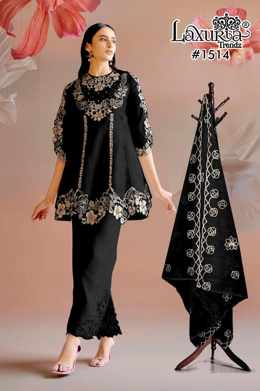 1514 Black Laxuria Trendz Vichitra Pakistani Readymade Suits