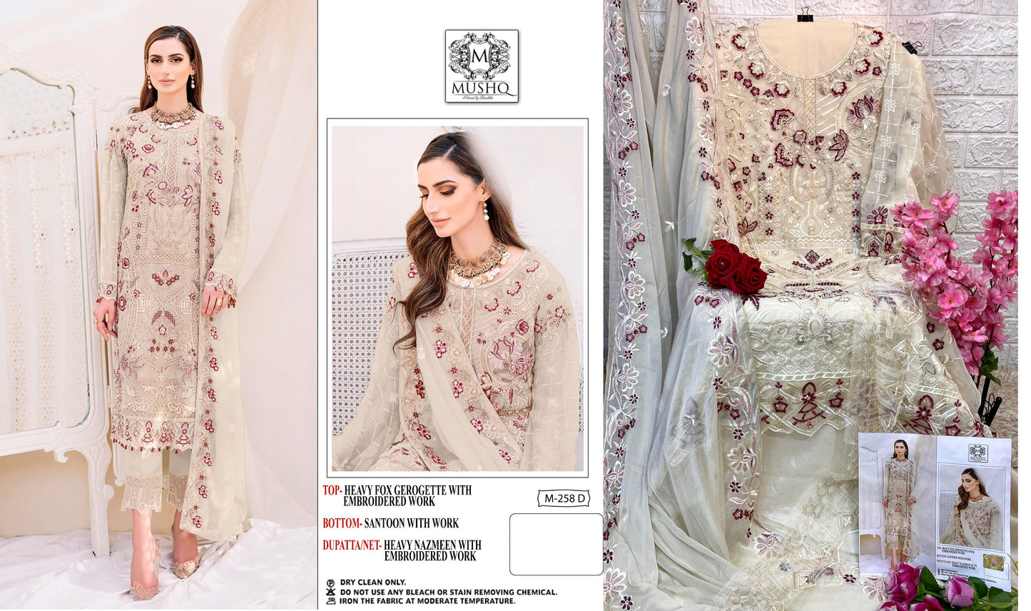 258-D Mushq Pakistani Salwar Suits