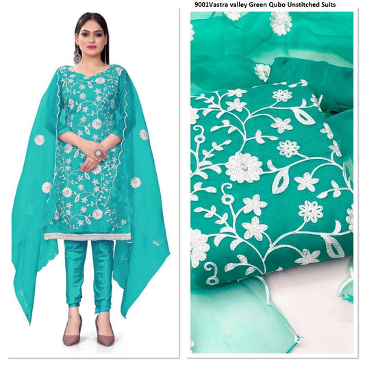 9001Vastra Valley Green Qubo Unstitched Suits
