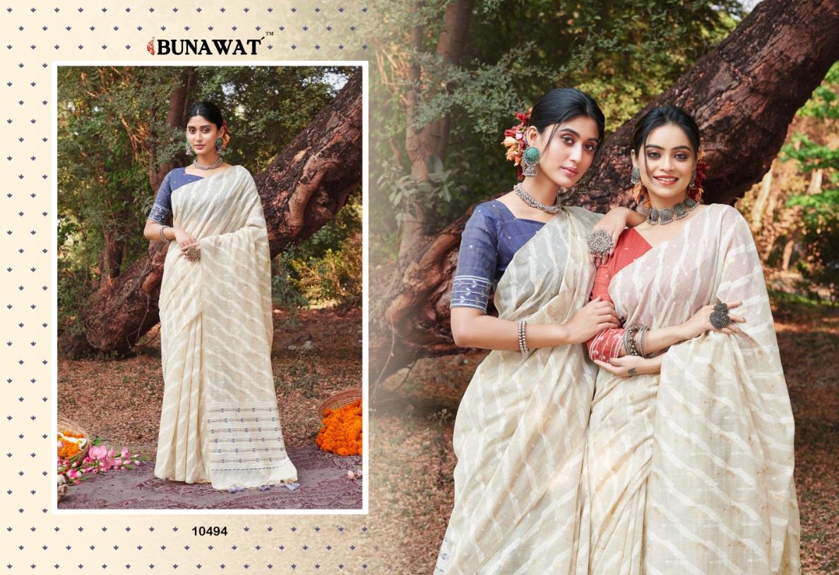10494 Jari Bunawat Sarees