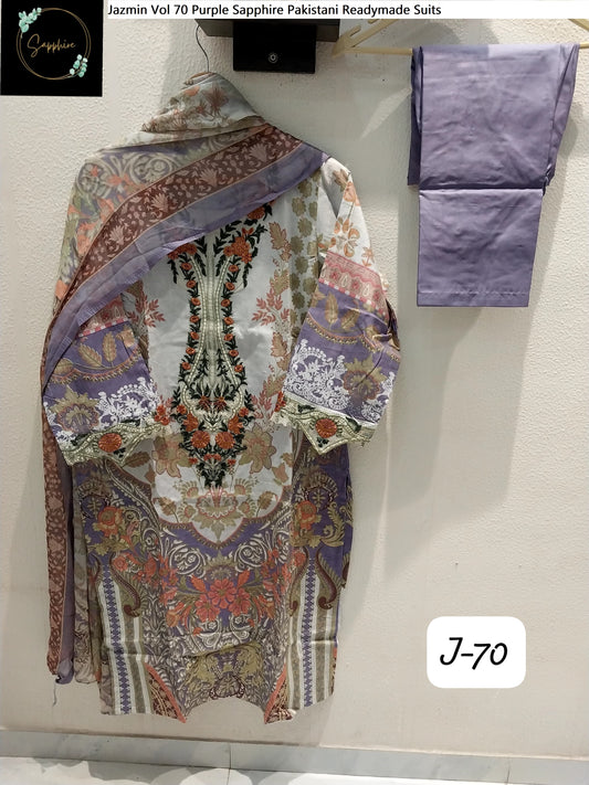 Jazmin Vol 70 Purple Sapphire Pakistani Readymade Suits