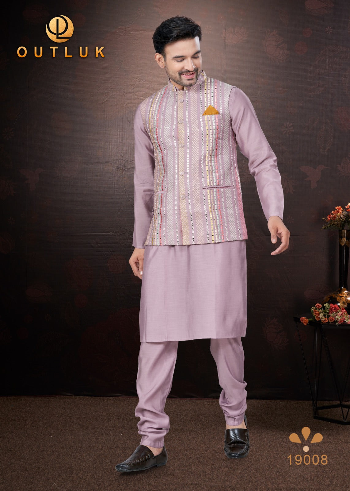 19008 Wedding Collection Vol 19 Outluk Mens Kurta Pyjama