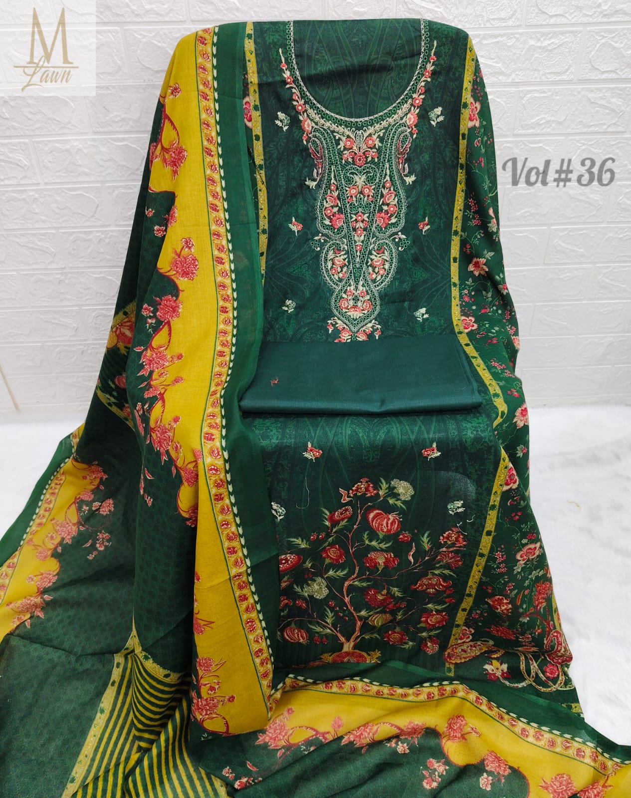 Vol 37 Green M Lawn Pakistani Salwar Suits