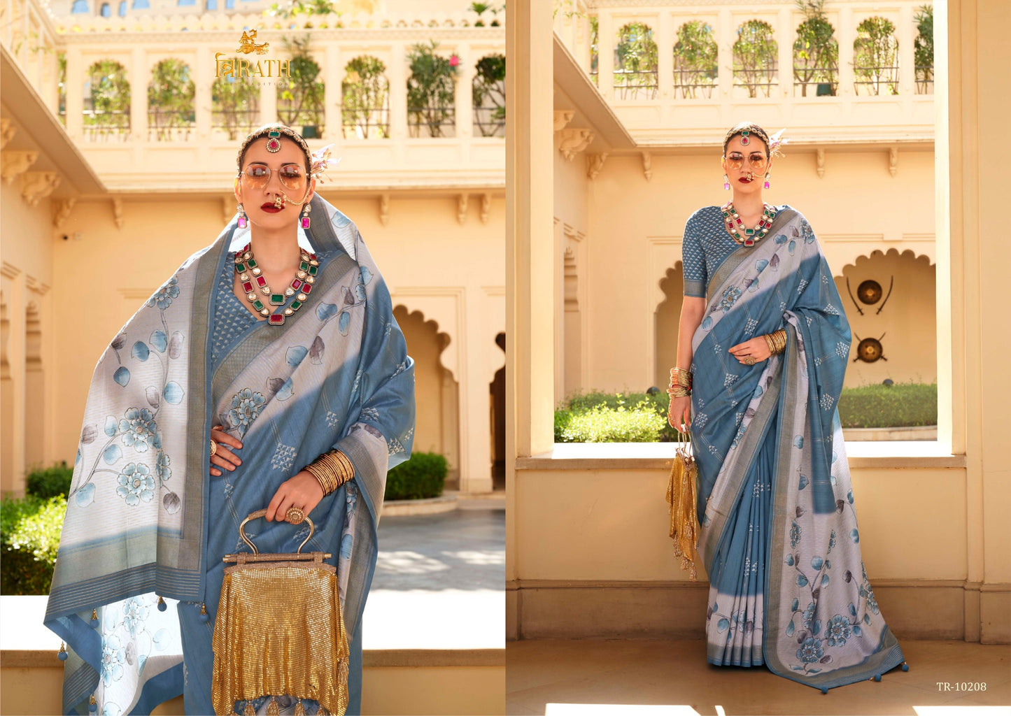 10208 Vrundavan Trirath Sarees