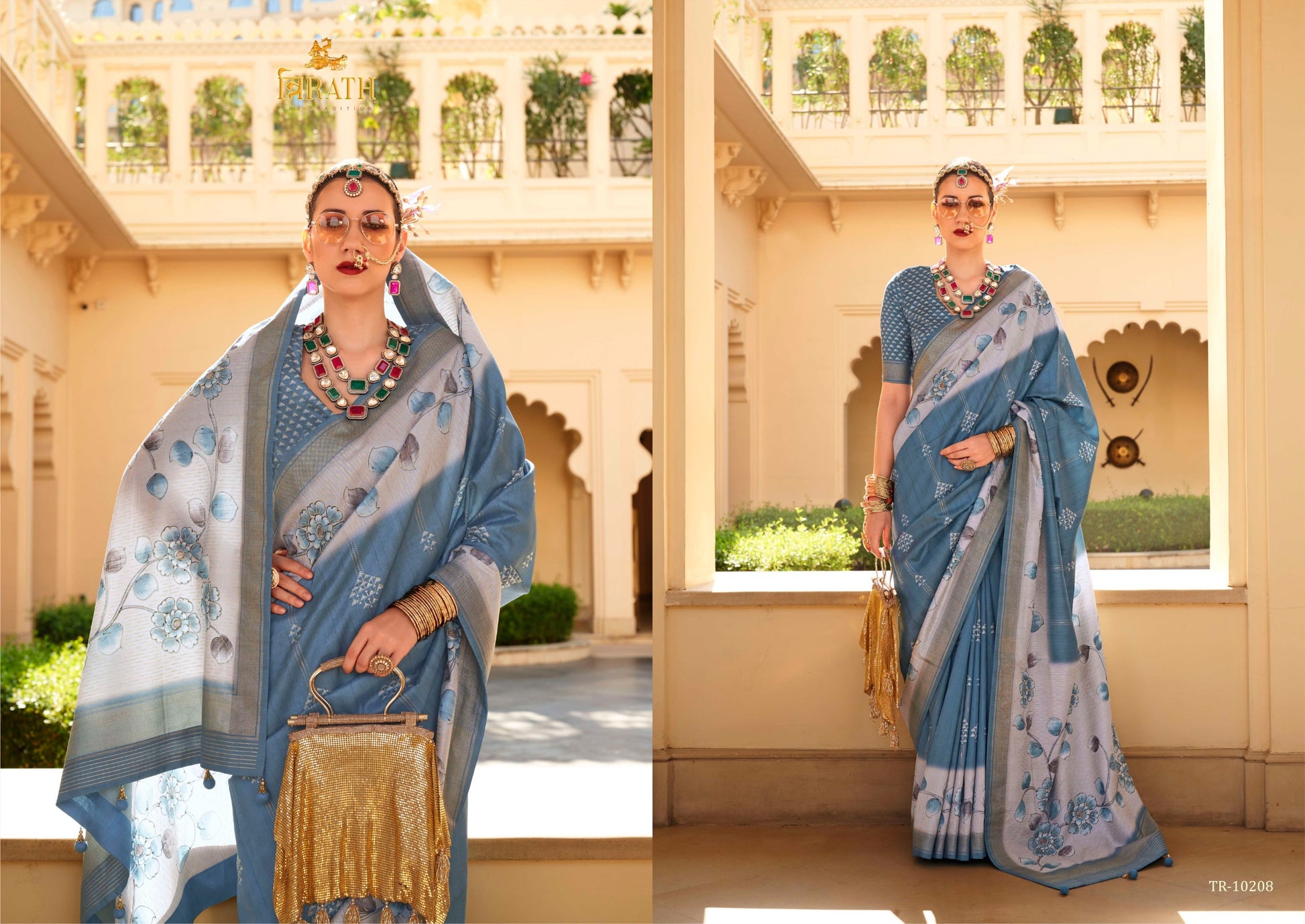 10208 Vrundavan Trirath Sarees