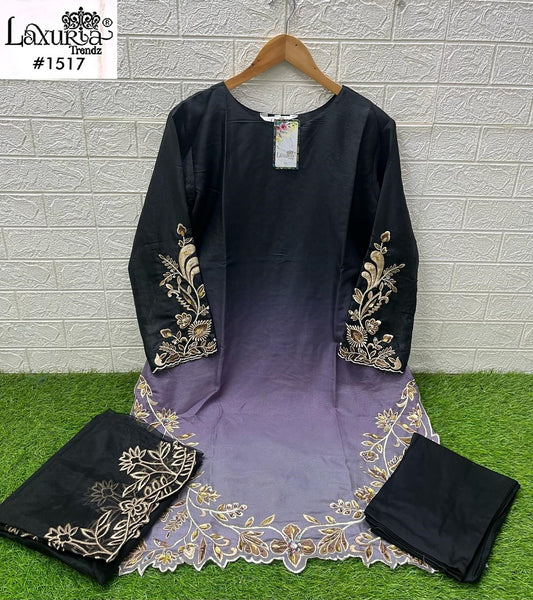 1517 Black Laxuria Trendz Georgette Pakistani Readymade Suits