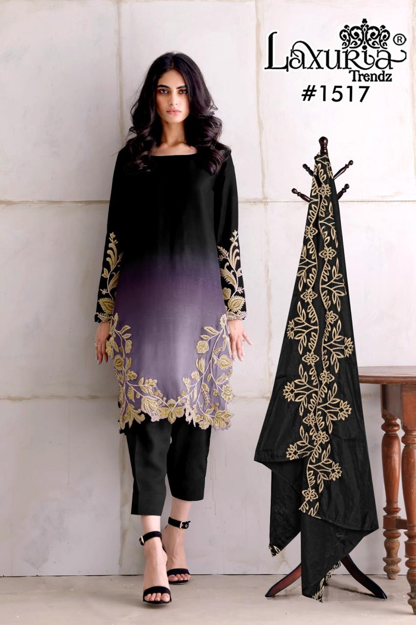 1517 Black Laxuria Trendz Georgette Pakistani Readymade Suits