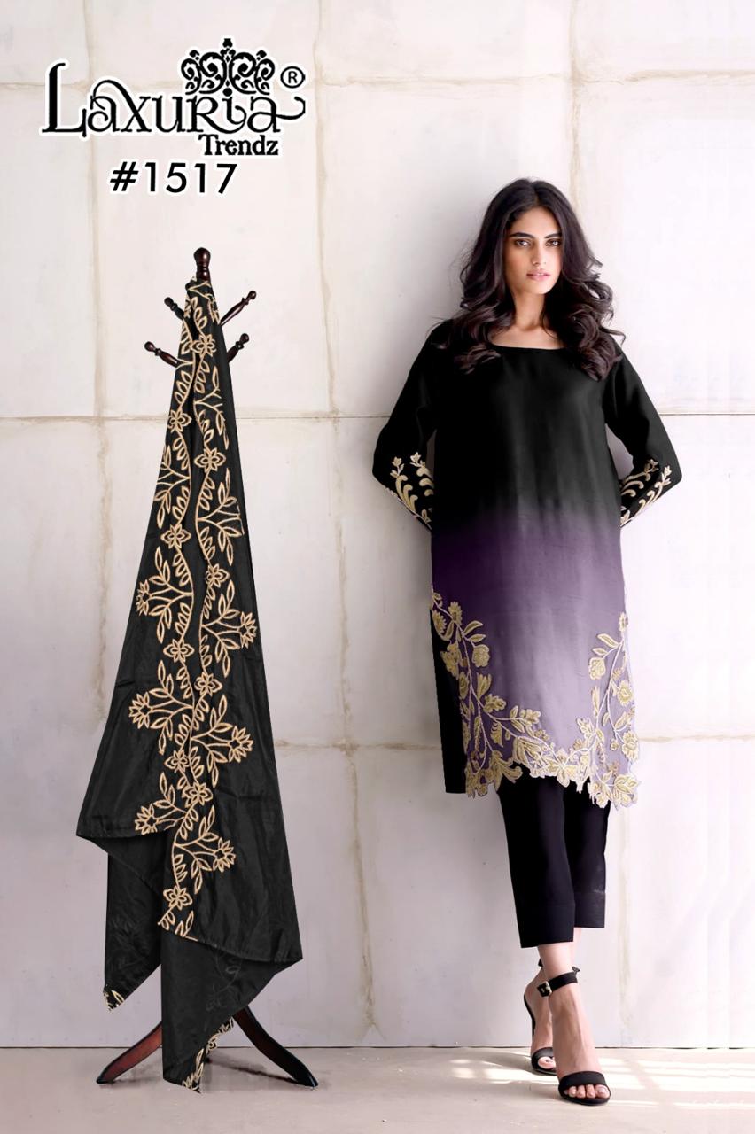 1517 Black Laxuria Trendz Georgette Pakistani Readymade Suits