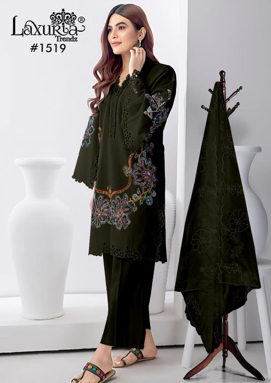 1519 Black Laxuria Trendz Simmer Pakistani Readymade Suits